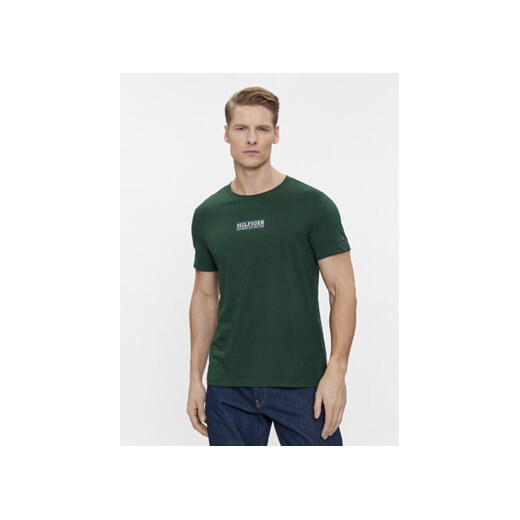 Tommy Hilfiger T-Shirt Small Hilfiger Tee MW0MW34387 Zielony Slim Fit ze sklepu MODIVO w kategorii T-shirty męskie - zdjęcie 171212352