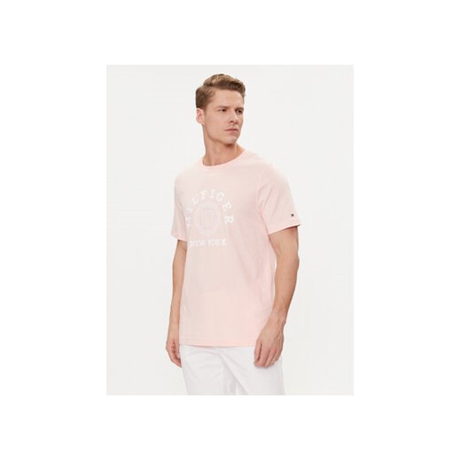 Tommy Hilfiger T-Shirt Coin MW0MW34437 Różowy Regular Fit ze sklepu MODIVO w kategorii T-shirty męskie - zdjęcie 171212453