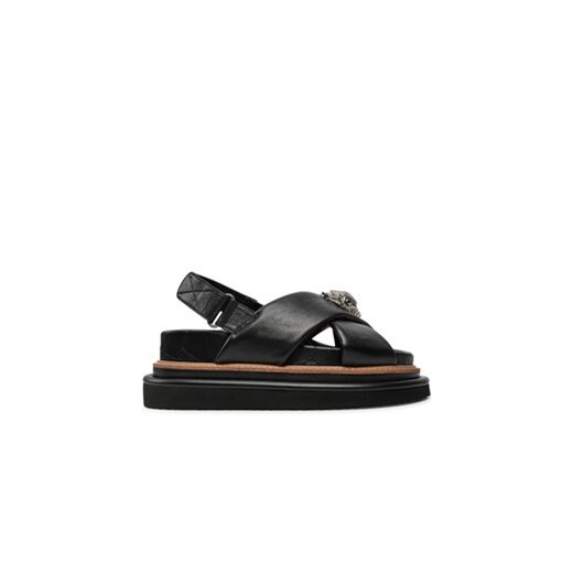 Kurt Geiger Sandały 225-Orson Cross Strap Sandal 9992200109 Czarny ze sklepu MODIVO w kategorii Klapki damskie - zdjęcie 171212542