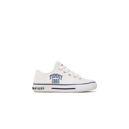 Tommy Hilfiger Trampki Varsity Low Cut Lace-Up Sneaker T3X9-32833-0890 M Biały ze sklepu MODIVO w kategorii Trampki dziecięce - zdjęcie 171212681