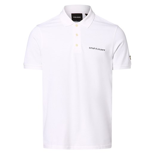 Lyle & Scott Męska koszulka polo Mężczyźni Bawełna biały jednolity ze sklepu vangraaf w kategorii T-shirty męskie - zdjęcie 171213622