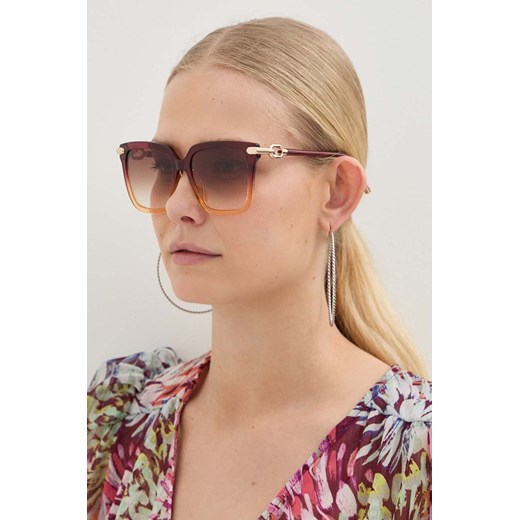 Furla okulary przeciwsłoneczne damskie kolor różowy SFU713_5302AS ze sklepu ANSWEAR.com w kategorii Okulary przeciwsłoneczne damskie - zdjęcie 171213743