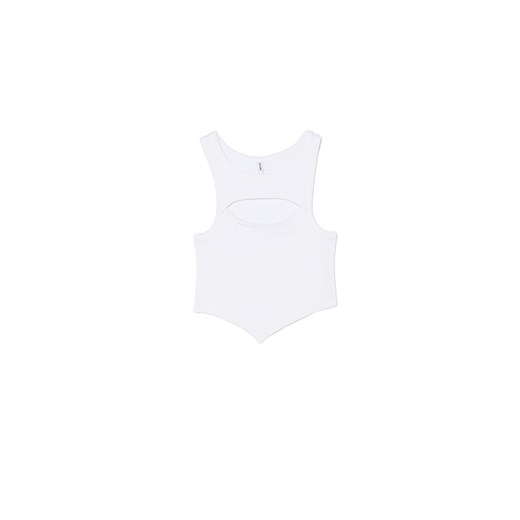 Cropp - Biały top z wycięciem - biały ze sklepu Cropp w kategorii Bluzki damskie - zdjęcie 171215861