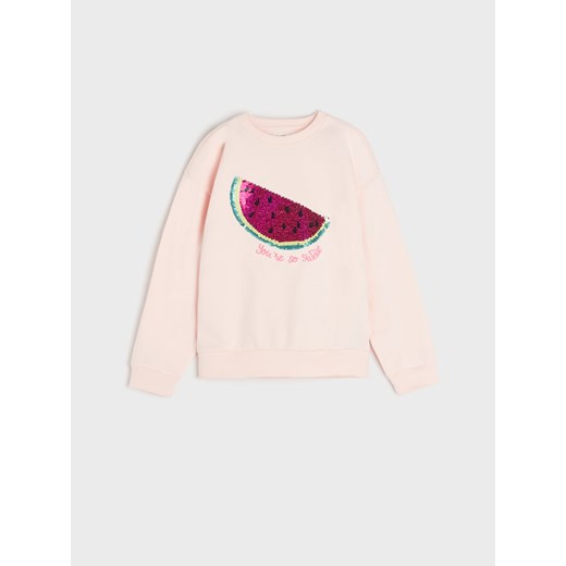 Sinsay - Bluza z cekinami - różowy ze sklepu Sinsay w kategorii Bluzy dziewczęce - zdjęcie 171216132