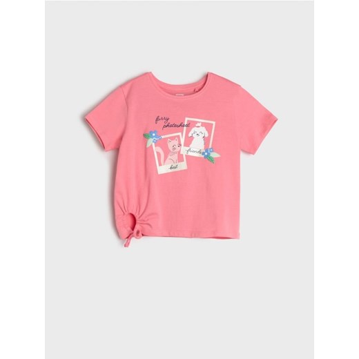 Sinsay - Koszulka z nadrukiem - różowy ze sklepu Sinsay w kategorii Bluzki dziewczęce - zdjęcie 171216530
