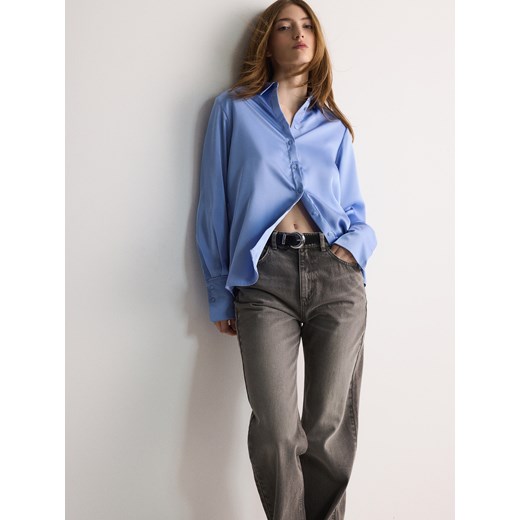 Reserved - Satynowa koszula - jasnoniebieski ze sklepu Reserved w kategorii Koszule damskie - zdjęcie 171217223