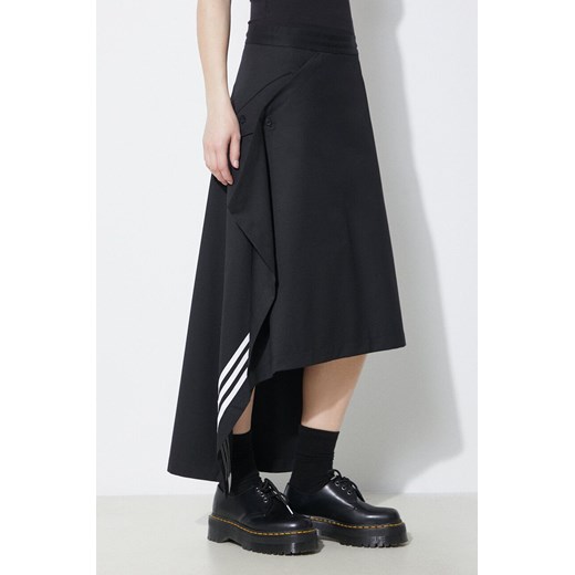 Y-3 spódnica z domieszką wełny Refined Woven kolor czarny midi prosta IN4372 ze sklepu PRM w kategorii Spódnice - zdjęcie 171220723
