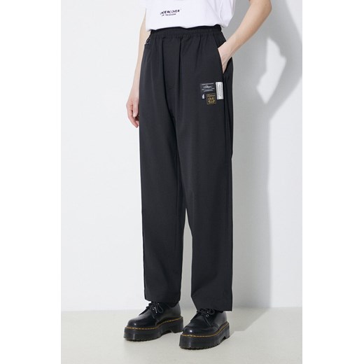 Undercover spodnie wełniane Pants kolor czarny szerokie high waist UC1D1501.3 ze sklepu PRM w kategorii Spodnie damskie - zdjęcie 171220743