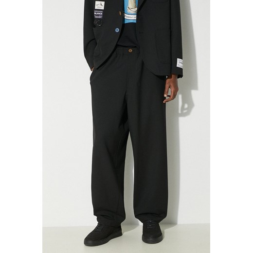 Undercover spodnie wełniane Pants kolor czarny proste UC1D4510 ze sklepu PRM w kategorii Spodnie męskie - zdjęcie 171220761