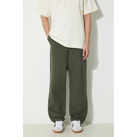 Norse Projects spodnie z domieszką lnu Ezra Relaxed Cotton Linen kolor zielony proste N25.0402.8022 ze sklepu PRM w kategorii Spodnie męskie - zdjęcie 171220771