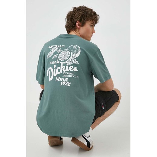 Dickies t-shirt bawełniany RAVEN TEE SS męski kolor zielony z nadrukiem DK0A4YYM ze sklepu PRM w kategorii T-shirty męskie - zdjęcie 171220850
