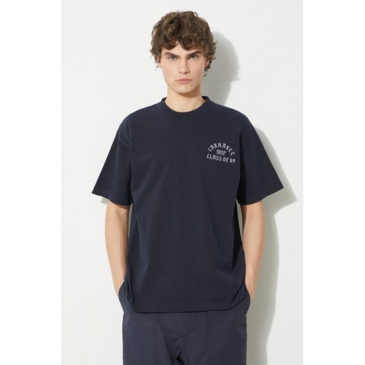 Carhartt WIP t-shirt bawełniany S/S Class of 89 T-Shirt męski kolor granatowy gładki I033182.00BGD ze sklepu PRM w kategorii T-shirty męskie - zdjęcie 171220882