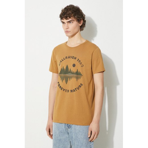 Fjallraven t-shirt bawełniany Forest Mirror T-shirt M męski kolor brązowy wzorzysty F87045.232 ze sklepu PRM w kategorii T-shirty męskie - zdjęcie 171220952