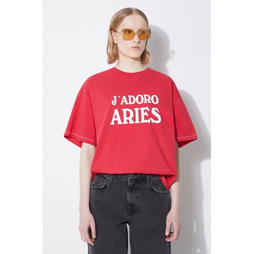 Aries t-shirt bawełniany JAdoro Aries SS Tee kolor czerwony z nadrukiem SUAR60008X ze sklepu PRM w kategorii T-shirty męskie - zdjęcie 171220970