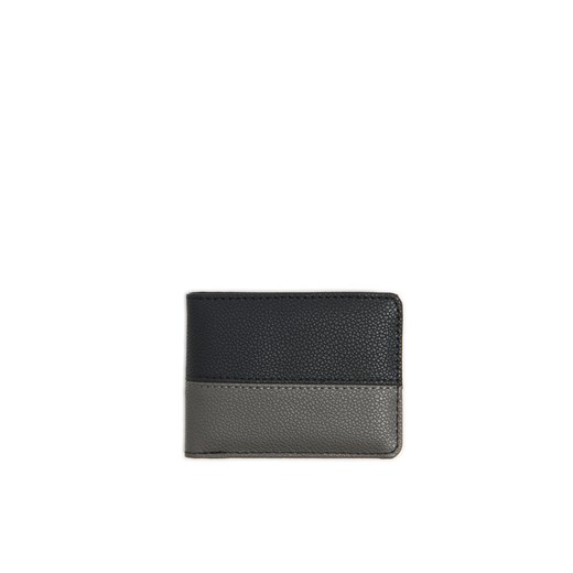 Cropp - Czarno-szary portfel z imitacji skóry - czarny ze sklepu Cropp w kategorii Portfele męskie - zdjęcie 171221462