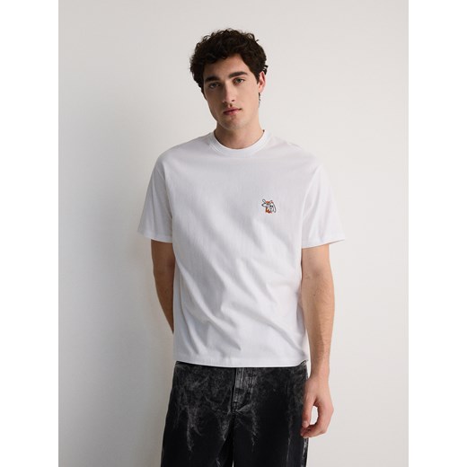 Reserved - T-shirt regular fit z nadrukiem - biały ze sklepu Reserved w kategorii T-shirty męskie - zdjęcie 171221992
