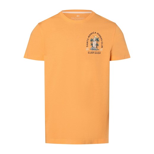 Nils Sundström Koszulka męska Mężczyźni Bawełna pomarańczowy nadruk ze sklepu vangraaf w kategorii T-shirty męskie - zdjęcie 171222333