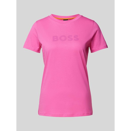 T-shirt z nadrukiem z logo model ‘Elogo’ ze sklepu Peek&Cloppenburg  w kategorii Bluzki damskie - zdjęcie 171223682
