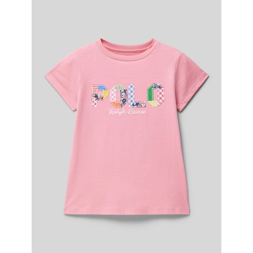 T-shirt z nadrukiem z logo ze sklepu Peek&Cloppenburg  w kategorii Bluzki dziewczęce - zdjęcie 171223822