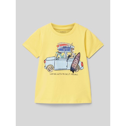 T-shirt z nadrukiem z napisem i motywem ze sklepu Peek&Cloppenburg  w kategorii T-shirty chłopięce - zdjęcie 171223884