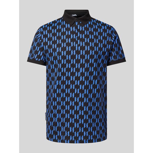 Koszulka polo o kroju slim fit ze wzorem z logo na całej powierzchni ze sklepu Peek&Cloppenburg  w kategorii T-shirty męskie - zdjęcie 171224133