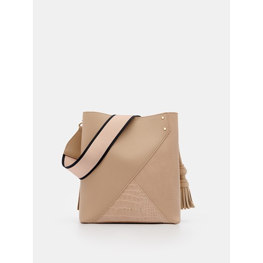 Mohito - Beżowa torebka tote bag z chwostem - beżowy ze sklepu Mohito w kategorii Torby Shopper bag - zdjęcie 171226174