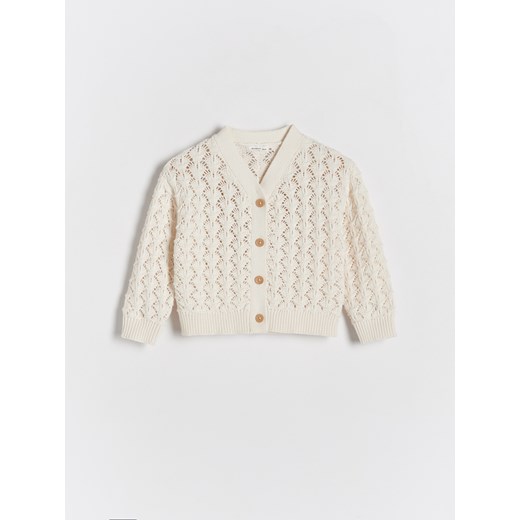 Reserved - Ażurowy kardigan - złamana biel ze sklepu Reserved w kategorii Bluzy i swetry - zdjęcie 171226314