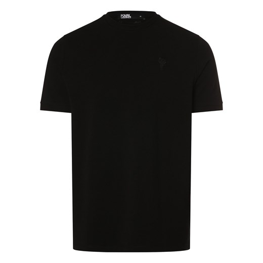 KARL LAGERFELD Koszulka męska Mężczyźni Bawełna czarny jednolity ze sklepu vangraaf w kategorii T-shirty męskie - zdjęcie 171227571