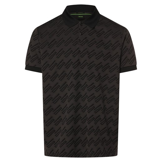 BOSS Green Męska koszulka polo - Pirax Mężczyźni antracytowy wzorzysty ze sklepu vangraaf w kategorii T-shirty męskie - zdjęcie 171227574