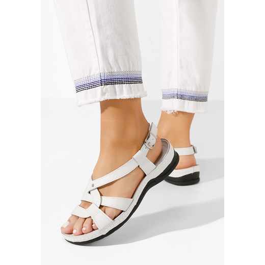 Białe sandały damskie skórzane Zinga ze sklepu Zapatos w kategorii Sandały damskie - zdjęcie 171227611