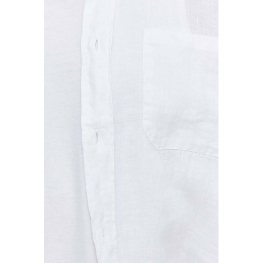 HUGO koszula lniana kolor biały regular z kołnierzykiem button-down 50514162 XL ANSWEAR.com