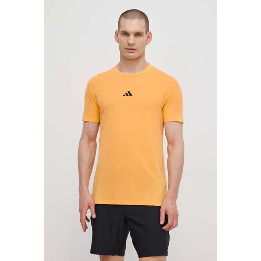 adidas Performance t-shirt treningowy D4T kolor żółty gładki IS3818 ze sklepu ANSWEAR.com w kategorii T-shirty męskie - zdjęcie 171228474