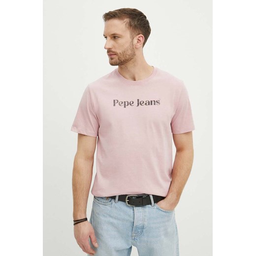 Pepe Jeans t-shirt bawełniany CLIFTON męski kolor różowy z nadrukiem PM509374 Pepe Jeans XL ANSWEAR.com