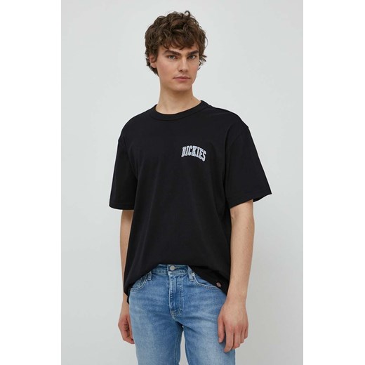Dickies t-shirt bawełniany AITKIN CHEST TEE SS męski kolor czarny z nadrukiem DK0A4Y8O ze sklepu ANSWEAR.com w kategorii T-shirty męskie - zdjęcie 171228643
