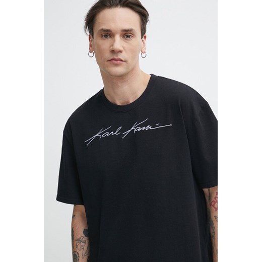 Karl Kani t-shirt bawełniany męski kolor czarny z aplikacją ze sklepu ANSWEAR.com w kategorii T-shirty męskie - zdjęcie 171228751