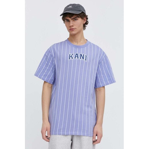 Karl Kani t-shirt bawełniany męski kolor fioletowy wzorzysty ze sklepu ANSWEAR.com w kategorii T-shirty męskie - zdjęcie 171228781