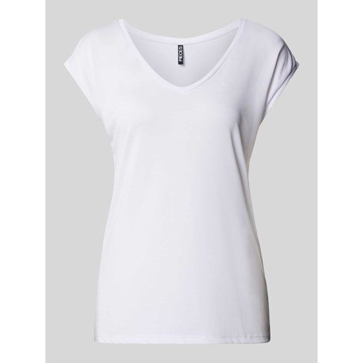 T-shirt z dekoltem w serek model ‘KAMALA’ ze sklepu Peek&Cloppenburg  w kategorii Bluzki damskie - zdjęcie 171230142