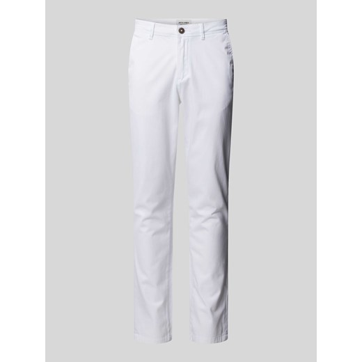 Chinosy o kroju slim fit z wpuszczaną kieszenią model ‘MARCO BOWIE’ w kolorze białym ze sklepu Peek&Cloppenburg  w kategorii Spodnie męskie - zdjęcie 171230230