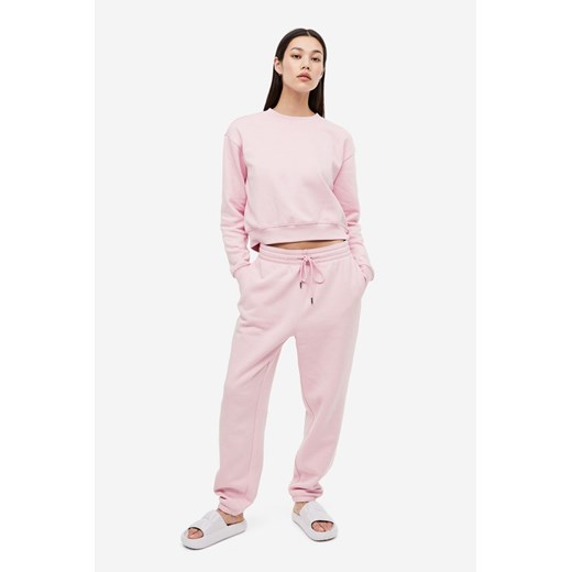 H & M - Spodnie dresowe z domieszką bawełny - Różowy H & M XL H&M