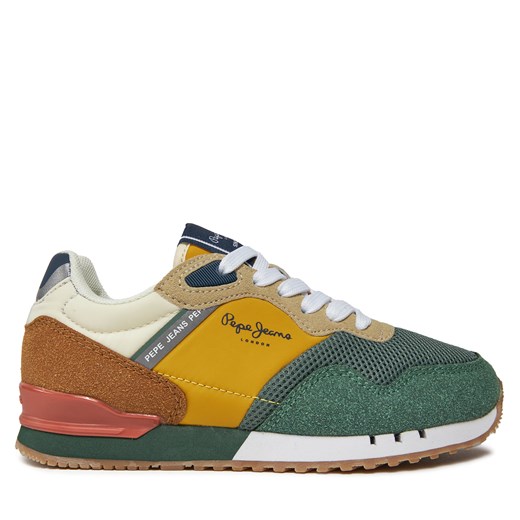 Sneakersy Pepe Jeans London Urban B PBS40002 Khaki Green 765 ze sklepu eobuwie.pl w kategorii Buty sportowe dziecięce - zdjęcie 171238360