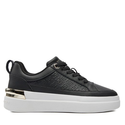 Sneakersy Tommy Hilfiger Lux Court Sneaker Monogram FW0FW07808 Black BDS ze sklepu eobuwie.pl w kategorii Buty sportowe damskie - zdjęcie 171239281