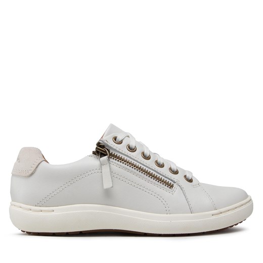 Sneakersy Clarks Nalle Lace 261650014 White Leather ze sklepu eobuwie.pl w kategorii Trampki damskie - zdjęcie 171239923