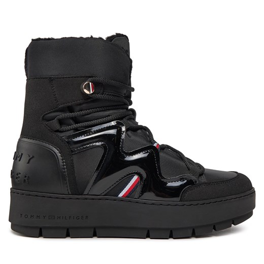 Śniegowce Tommy Hilfiger Patent Snowboot FW0FW07852 Black BDS ze sklepu eobuwie.pl w kategorii Śniegowce damskie - zdjęcie 171241200