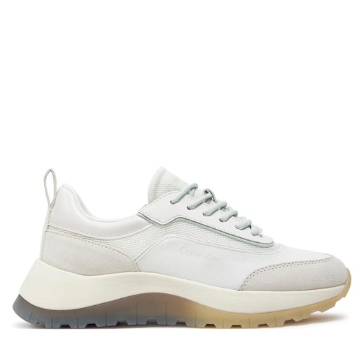 Sneakersy Calvin Klein Runner Lace Up Mesh Mix HW0HW01905 White/Milky Green 01T ze sklepu eobuwie.pl w kategorii Buty sportowe damskie - zdjęcie 171243491