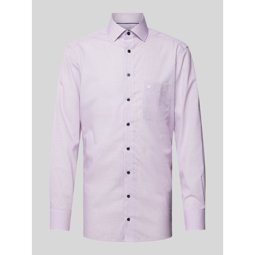 Koszula biznesowa o kroju modern fit ze wzorem na całej powierzchni model ‘Global’ ze sklepu Peek&Cloppenburg  w kategorii Koszule męskie - zdjęcie 171245913