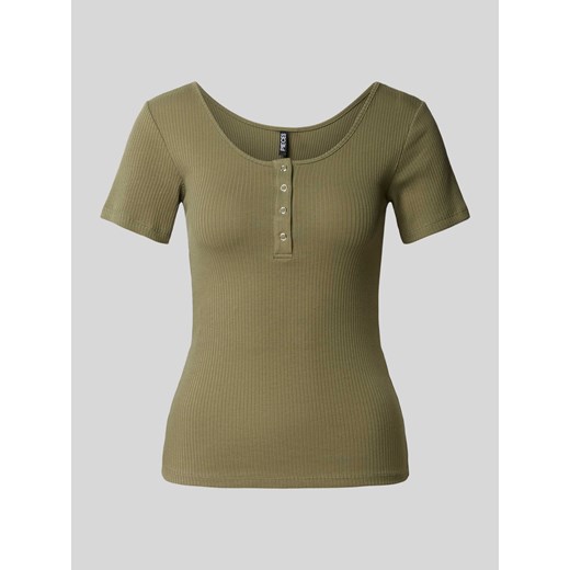 T-shirt z krótką listwą z zatrzaskami model ‘KITTE’ ze sklepu Peek&Cloppenburg  w kategorii Bluzki damskie - zdjęcie 171245942