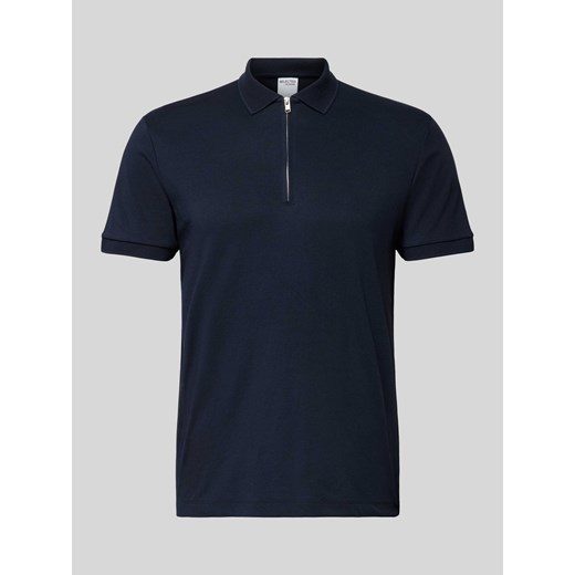 Koszulka polo o kroju regular fit z listwą na zamek błyskawiczny model ‘FAVE’ Selected Homme S Peek&Cloppenburg 