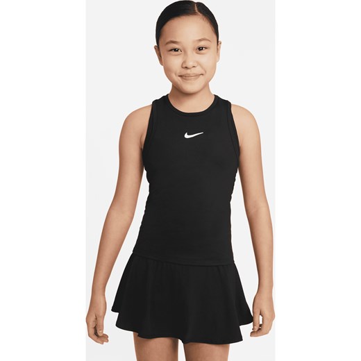 Koszulka tenisowa bez rękawów dla dużych dzieci (dziewcząt) Dri-FIT Nike Victory - Czerń ze sklepu Nike poland w kategorii Bluzki dziewczęce - zdjęcie 171246313
