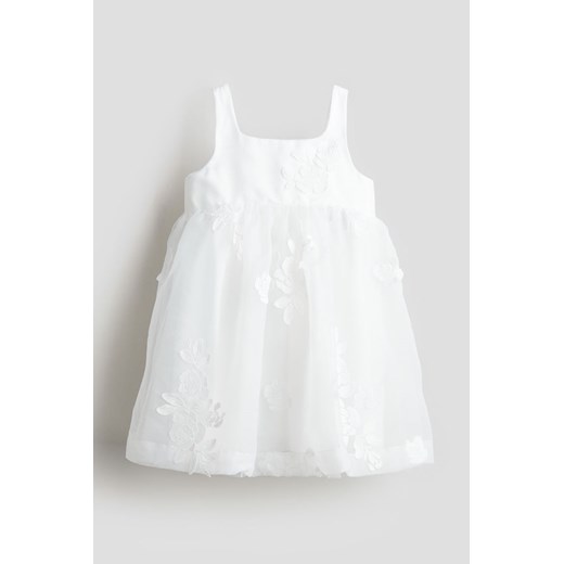 H & M - Haftowana sukienka - Biały H & M 140 (9-10Y) H&M