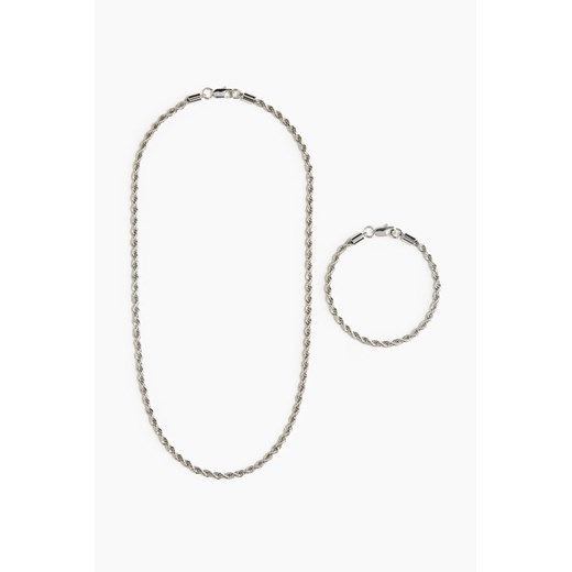 H & M - Naszyjnik i bransoletka - Srebrny ze sklepu H&M w kategorii Bransolety - zdjęcie 171246384
